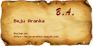 Beju Aranka névjegykártya