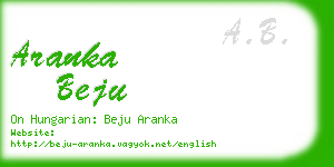 aranka beju business card